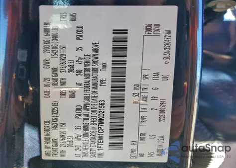 2021 Ford F150 Supercrew from USA, damaged, VIN 1FTEW1CP7MKD21563